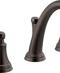 Woodhurst Widespread 3 Hole Bathroom Faucet In Venetian Bronze Finish With Metal Drain Assembly For Modern Powder Room Sink Perfect For DIY Remodel And Update