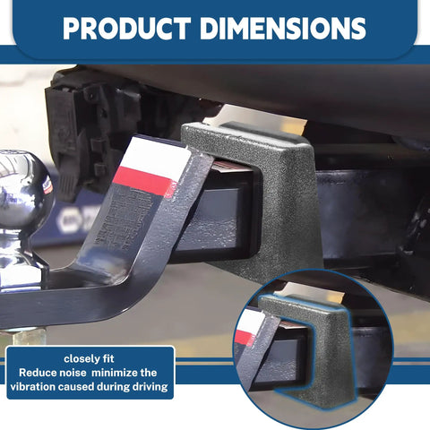 Anti Rattle Hitch Clamp 2 Inch Universal Fit With Silencer Pads Rustproof And Corrosion Resistant Reduces Trailer Vibration Easy Install Keeps Cargo Secure During Tows