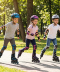 Kids skating with Adjustable Kids Inline Skates With Four Size Settings And Bright Light Up Wheels For Boys And Girls Indoor Outdoor Use