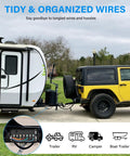 No Sweat Straight Plug And Play Heavy Duty 7 Way Trailer Cord Inline Wiring Harness 10 Foot Tow Kit with RV and trailer connection.