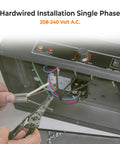 Electrical installation of 5000W Ceiling Mounted Garage Heater For Indoor Use 240V Electric Shop Heater with 3 Heat Settings.
