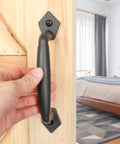 Rustic 8 Inch Heavy Duty Barn Door Pull Handle for DIY Sliding Barn Door Gate Shed Garage Matte Black Round Solid Metal Construction