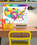 Jumbo Dry Erase USA Map Whiteboard For Home, School Or Office Use, Huge See-From-Across-The-Room Clarity With Easy To Clean Surface