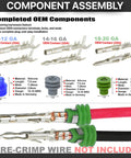 Top Notch 320 Piece Weather-Pack Terminal Kit For 10-20 AWG Wire, Male And Female Quick Disconnect Splice Connectors With Sealer And Removal Tool, Perfect Auto Gear Up And Heavy Duty Electrical Jobs, weather-pack terminal sizes and seals
