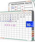 Flexible Dry Erase Whiteboards For Multiplication Practice 9 By 12 Inches Pack Of 10 Sheets stacked with times table grid visible