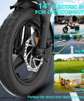 Folding Electric Bike For Adults And Teens With 400W Motor UL Certified Commuter Ebike 23 MPH Top Speed And 25 Mile Range 36V 10Ah Battery Dual Disc Brakes Compact Portable And Easy To Fold, 14-inch wheel