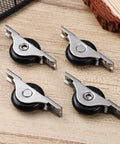 Heavy Duty Sliding Door Roller Wheels Kit With Slick Nylon Casters For Barn Glass And Closet Doors set of four nylon and stainless steel wheels.
