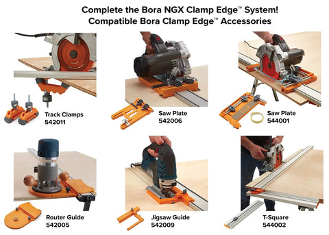 NGX Saw Plate and 55 Inch Non Chip Strip for Clean Smooth Straight Cuts Reversible and Ready To Pair With Most Circular Saws and Clamp Edge System Easy Quick Release Attachment for Portable Saws 544001