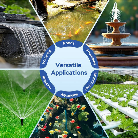 Versatile applications of 400GPH Submersible Pump With 25W Power, Ultra Quiet Water Pump for aquariums, ponds, and hydroponics