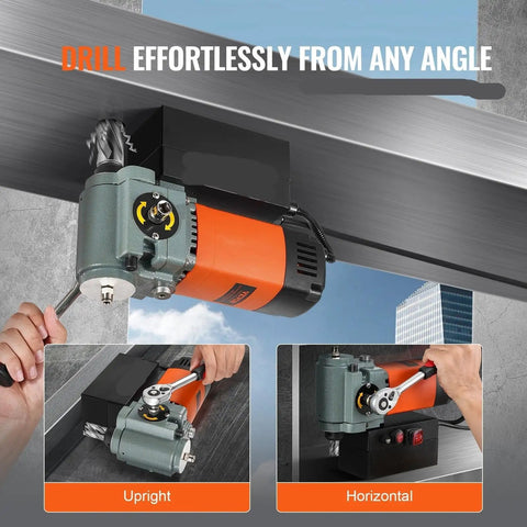 High Performance Brushless Magnetic Drill Press Low Profile Portable Design Light Weight for drilling at any angle on steel beams.