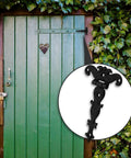 Tee Strap Hinge Set Heavy Duty Antique Black Hinges For Barn Doors And Gates Includes 20 Mounting Screws Four Pack 4.33 By 2.75 Inches High Strength Zinc Alloy Construction Decorative Gemel Hinges on green gate
