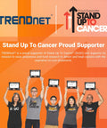 TREDNet Stand Up To Cancer support team holding signs, promoting cancer awareness