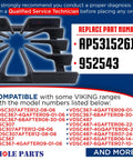 Upgraded Replacement Burner Grate For Black Cooktop Fits Viking Ranges This Non OEM Part Replaces AP5315261 And 952543 Beefed Up Build For Heavy Pots Real World Cooking With Confidence.
