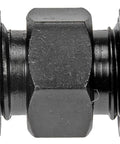 Dorman 800-203 high-pressure compression union, 1/4 in, black metal automotive fitting.