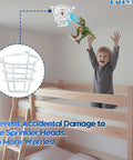 White Fire Sprinkler Head Guard Cover Protector Cage For 1/2 And 3/4 Inch Ceiling And Wall Pendent Heads in bedroom setting.