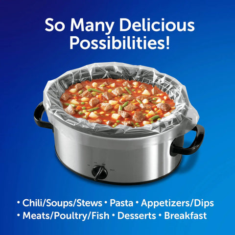 Small Slow Cooker Liners For 1 To 3 Quart Pots Pack Of 5 Easy Cleanup In Eight Seconds Or Less No Soak Required No Mess No Stress