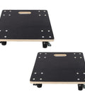 Heavy Duty 2 Pack Wooden Furniture Dollies With Braking Wheels For Moving Couches Pianos Fridges And Washing Machines Up To 1320 Lbs Total Load Capacity, solid plywood, 15x15 inches, anti-slip surface.