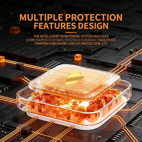 Image of a transparent protective casing showcasing the internal components of the Heavy Duty 20800mAh Mini UPS Battery Backup.