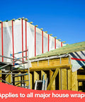 Built Tough Red Construction Seaming Tape Three Inches Wide By Fifty Five Yards Heavy Duty for sealing house wrap on construction site.