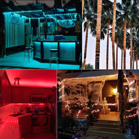 Color Changing Rope Lights Outdoor 33ft 100 LED String Lights with Plug and Remote Waterproof Twinkle Rope Light For Patio Backyard Garden