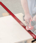 No Sweat Precision Rail And Clamp For Circular Saw And Router With Dual Fence Guide Made In Usa cuts plywood with precision.