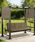 Replacement Canopy Top For Pergola Daybed Swing Khaki Color That Fits Broyhill Pergola Daybed Swing Model 10133-19-10018A Big Lots And More Durable Outdoor Shade Cover Easy Install shown on pergola swing.