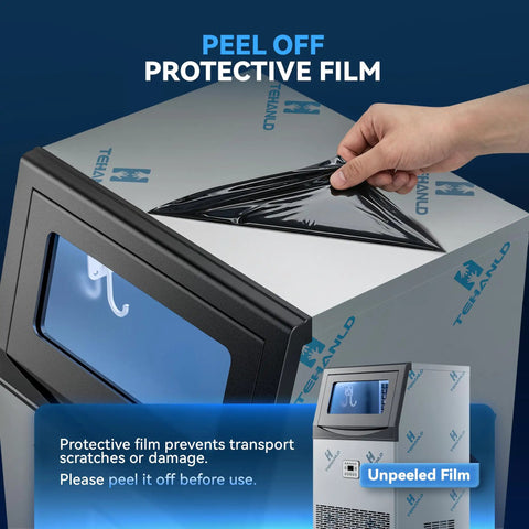 Keep Your Drinks Frosty All Night Long With This Hella Fast Heavy Duty Commercial Ice Maker showing protective film being peeled off.