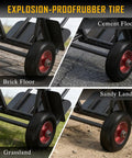 Beefy Heavy Duty Hand Truck With 600 Lb Capacity Steel Construction Two Wheel Dolly With Solid Rubber Tires on various surfaces