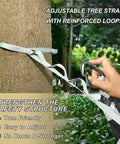Close-up of adjustable tree-friendly straps in use for Zebra Inspired Camping Hammock With Tree Straps And Travel Bag Easy Setup No Knot Straps Ultra Thickened Durable 500 Pound Capacity Portable Single Hammock For Outdoor Camping Backyard Patio And Indoor Use.