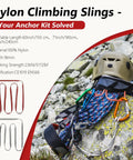 18mm Nylon Climbing Sling Runner With 23kN CE EN566 Certification, 240cm Length, Heavy Duty Webbing in use outdoors