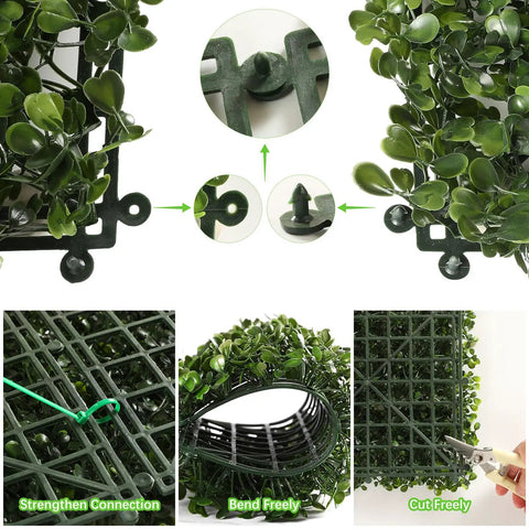12 Pack 10 By 10 Inch Boxwood Panels Artificial Grass Wall Backdrop For Indoor Outdoor Gardens Fences And Backyards Dope Easy Snap Together Greenery Screens