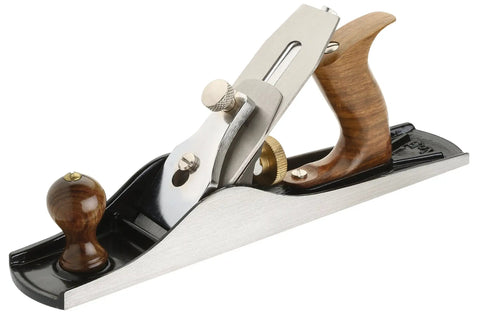 14 Inch Smoothing Plane For Woodworking With Flat Sole, Rosewood Handles And Knobs, Precise Iron Adjustment For Final Finish