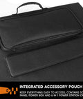 Carrying handle and accessory pouch on 200W Monocrystalline Portable Folding Solar Panel Charger
