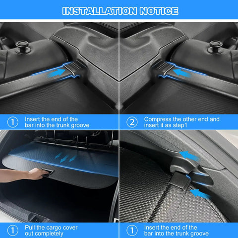 Installation of Retractable Cargo Cover For Subaru Crosstrek 2024 2025 2026, Trunk Privacy Shade Screen, easy tool-free process