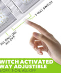 Hand activating 3-way switch on RV Ceiling Double Dome LED Light Fixture With On Off Switch For Car RV Trailer Camper Boat 12V