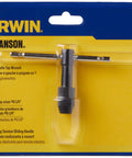 Tap Wrench With T Handle For Hand Turning Taps And Tools, Adjustable Knurled Nut, Recessed Holding Jaws, 0 To One Quarter Inch Range