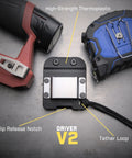 DriverMaster Clip On Tool Belt Drill Holder for Cordless Drill Impact Driver Nailer and Tape Measure and Easy On Off Belt Clip