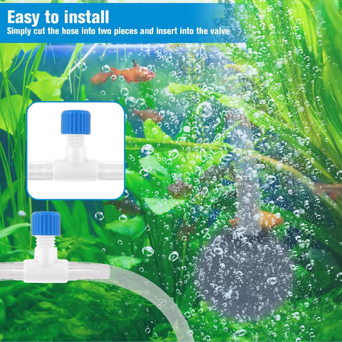 Pro Grade T Shaped Aquarium Air Valve Set 10 Pcs For Three Sixteenths Inch Inner Diameter Airline Tubing in fish tank
