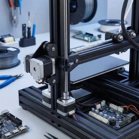 3D printer assembly with T3.5 Trapezoidal Lead Screw 304 Stainless Steel 1mm Pitch 2mm Lead 2 Start With POM Nut For Z Axis 550mm