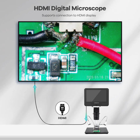 3 Lens UHD Digital Microscope With 2160P HDMI Output And 2000X Magnification For Adults Dope For Soldering Repairs, Coins, Plants, And Biological Slides Crisp Live View For Pro Like Inspection. HDMI microscope for PCB soldering