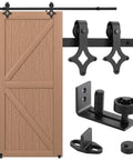 Heavy Duty Barn Door Hardware Kit for Sliding Doors, Single Or Double Barn Door Assembly With Track Rails And Rollers