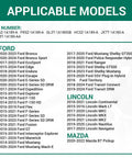 Ford TPMS Sensor 315MHz Set Of 4 Replacement Tire Pressure Monitoring Sensors Direct Fit For 2015 Through 2024 Edge Explorer Expedition EcoSport Bronco Bronco Sport E Series; fitment chart