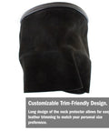 Leather Welding Helmet Neck Protector With Press Fit Seal Long Design Cut To Size Easy Install Steel Reinforced Mount Barbed Rubber Attachment Adjustable Fit For Full Coverage And Comfort