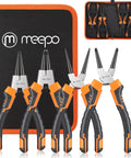 Heavy Duty Snap Ring Pliers Set 7 Inch 4 Piece Internal External Circlip Tools With Straight And 90 Degree Bent Jaws Pro Grade Build