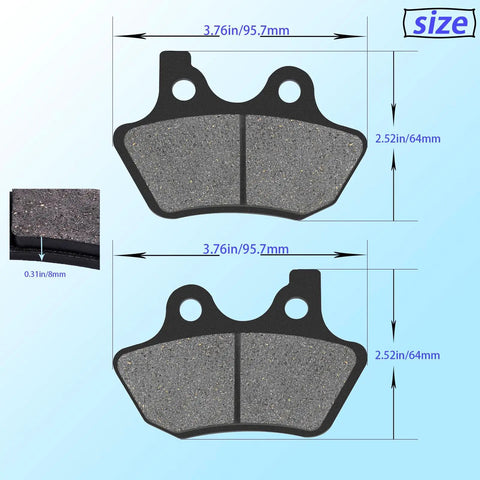 Harley Front And Rear Brake Pad Set Semi-Metallic For Touring Electra Glide Ultra Classic Road King Classic And Dyna Models