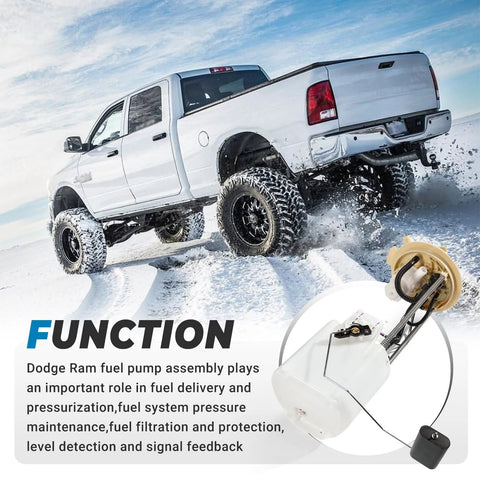 Plug And Play Electric Fuel Pump Module Assembly For 2019 Through 2024 Dodge Ram 1500 5.7L Hemi, Replacement A-68353707, vehicle in snow