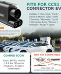 Image of Nacs To Ccs Combo One Dc Fast Charging Adapter Tesla Supercharger Compatible for various EVs at charging stations.