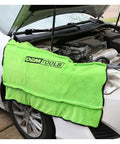 Magnetic Fender Cover For Mechanics, 42 By 24 Inch Soft Shield With Powerful Corner Magnets on car during repair