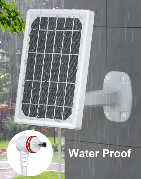Outdoor Solar Panel Charger For Wireless Security Cameras Weatherproof Battery Backup Power For Stick Up Cam Battery And Spotlight Cam Battery Pro Plus in rain