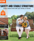 Wood Porch Swing 5.5Ft With Heavy Duty 880 Lb Capacity For Outdoor Patio Garden Hangout Built To Last Durable Fir Wood With Galvanized Chains Weatherproof Brown as seen with a couple sitting on it.